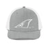 White Redfish Tail Embroidered Trucker Cap for Outdoor Style - Adjustable Comfort and Classic Fit